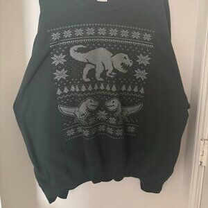 Perot Museum holiday T-Rex Crewneck 2X